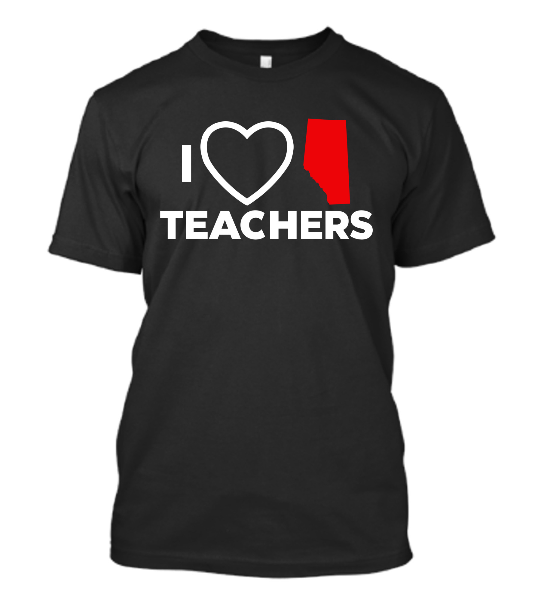 I Love Alberta Teachers Heart Red Map Krista Li T-Shirt