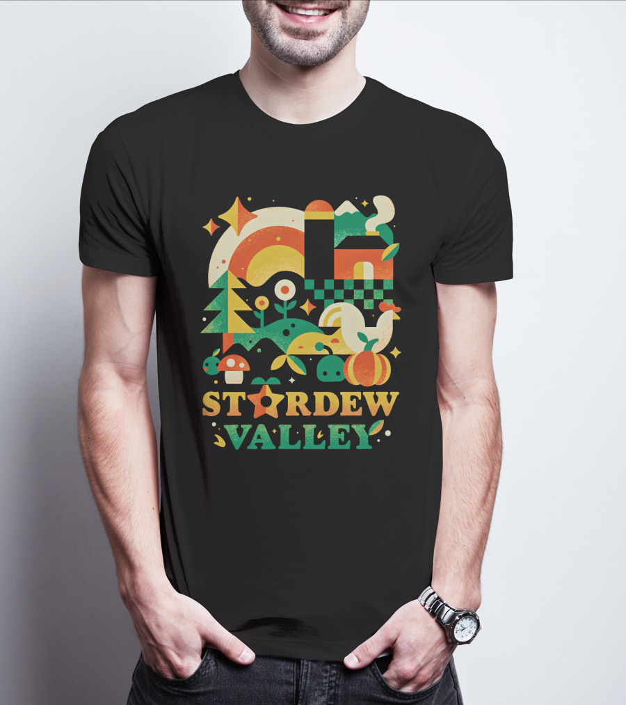 Stardew Valley Countryside Farmhouse And Nature Elements T-Shirt