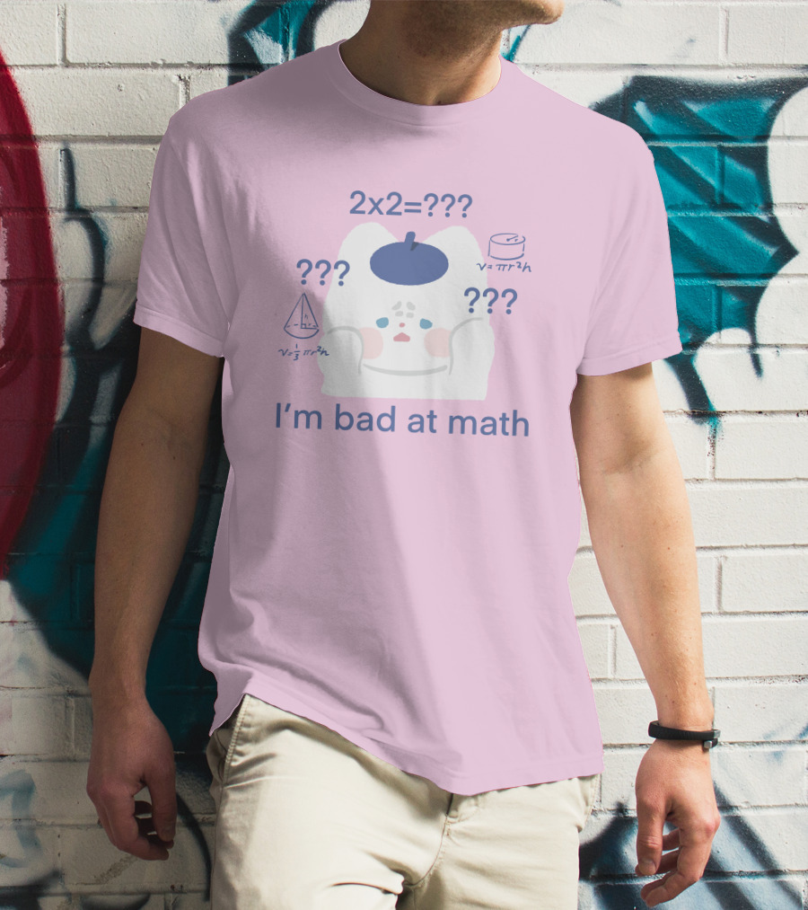 Maobabie Merch I'm Bad At Math Jennie Cat Confused By Math Equations T-Shirt