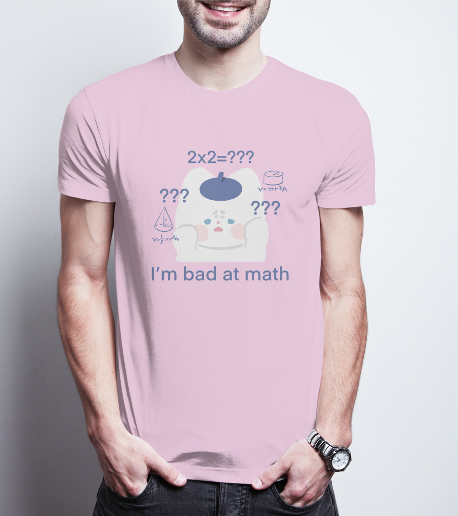 Maobabie Merch I'm Bad At Math Jennie Cat Confused By Math Equations T-Shirt