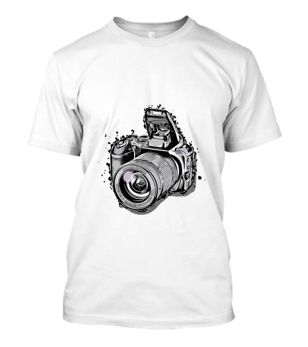 Nikon Camera Black White Splatter T-Shirt