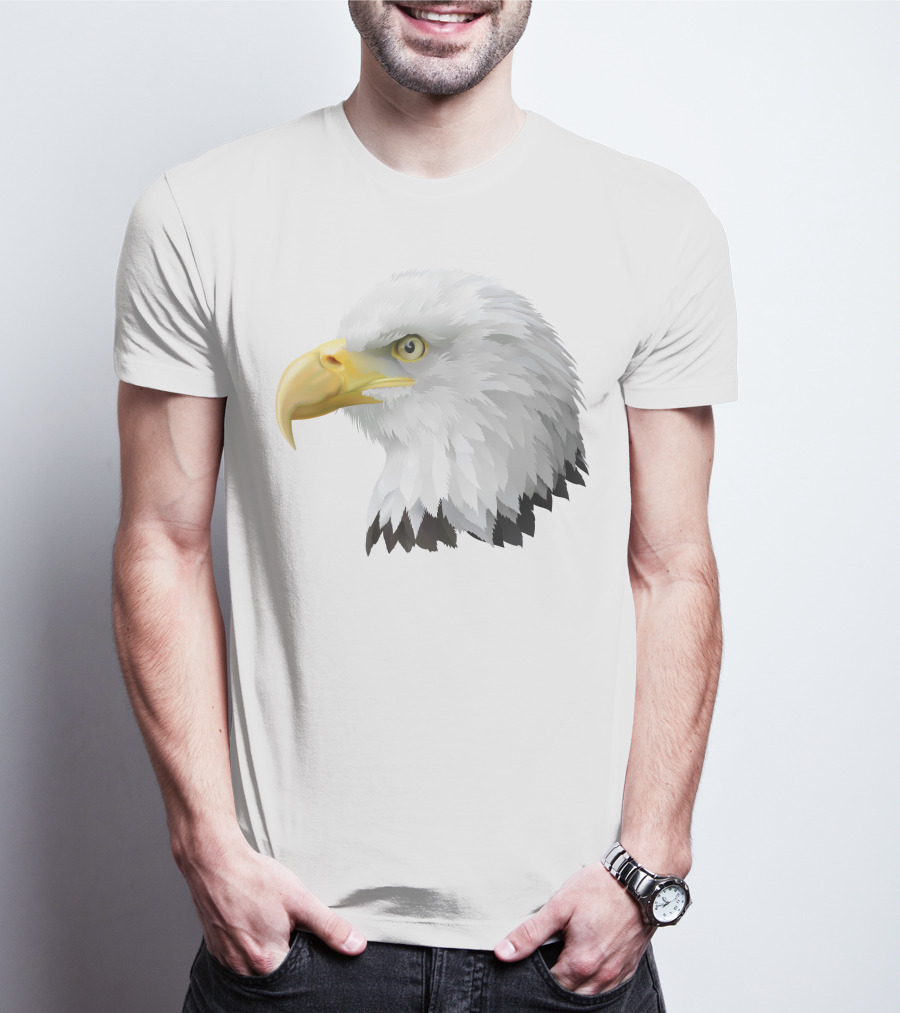 KingEagle Majestic Bald Eagle Head Detailed T-Shirt