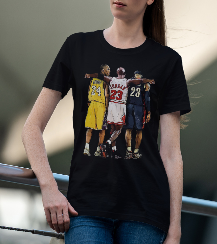 Kobe Bryant 24 Michael Jordan 23 LeBron James 23 GOAT Legendary Trio T-Shirt