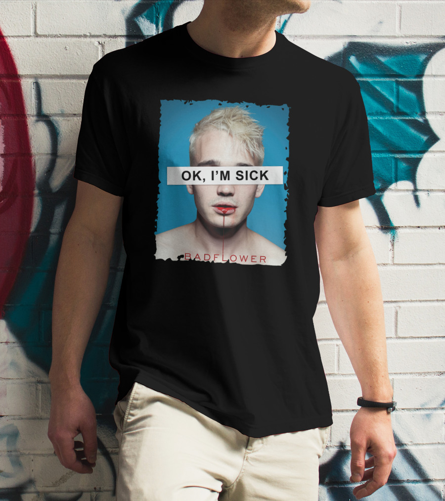 Badflower OK I'm Sick Album Art Distressed Blue Red T-Shirt