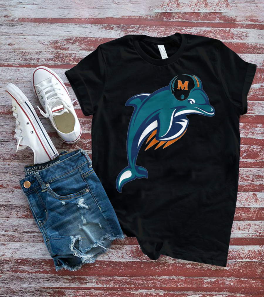 Miami Dolphins Football Team Logo With Helmet T-Shirt