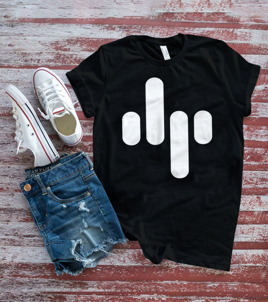 Animation Soundwave Icon White Bars T-Shirt
