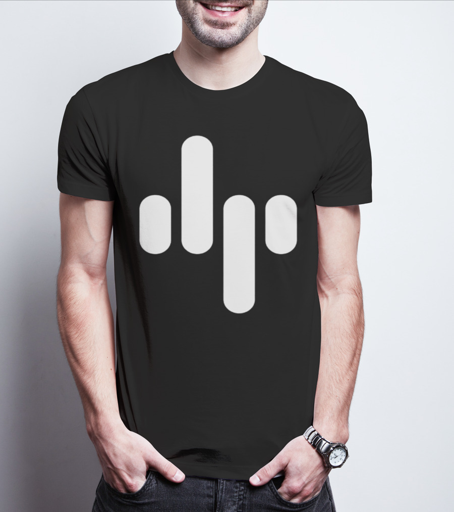 Animation Soundwave Icon White Bars T-Shirt