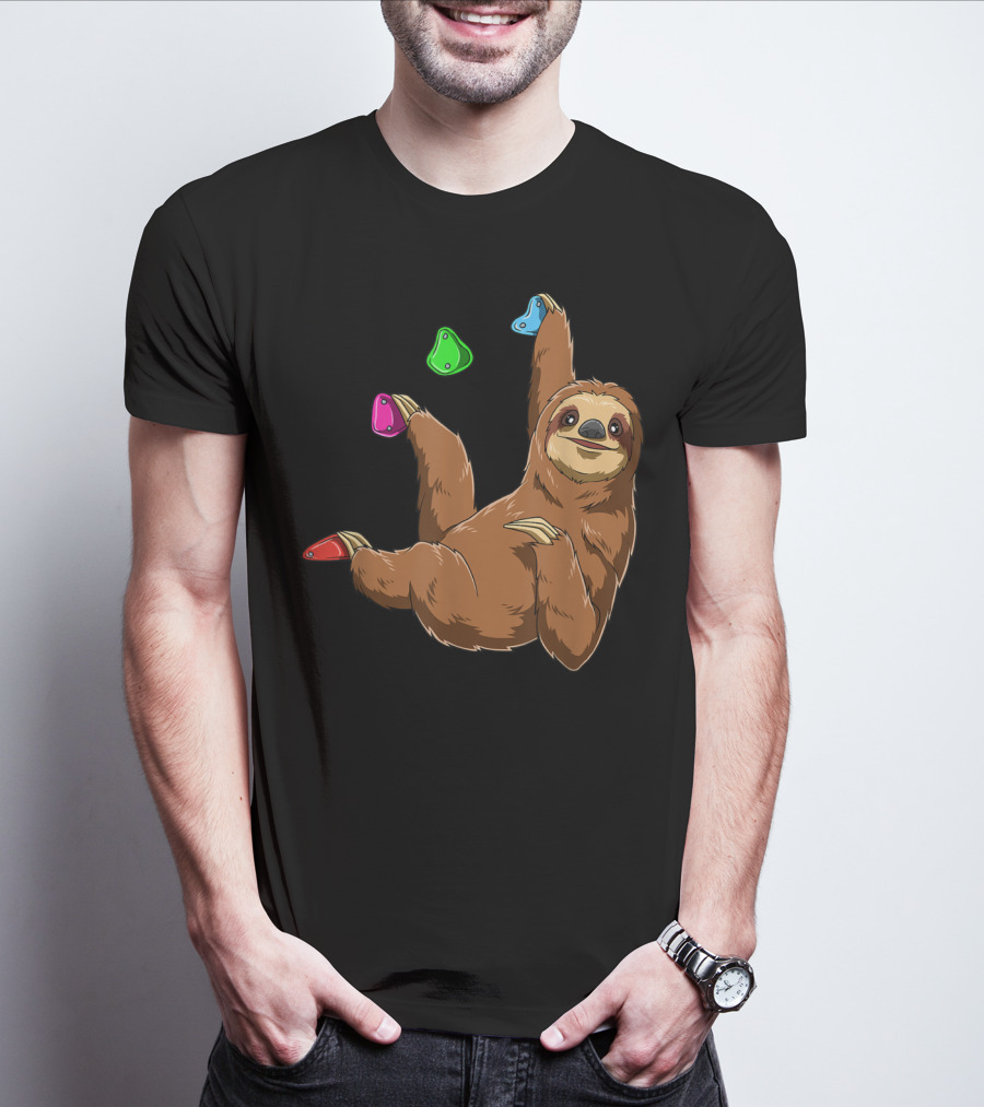 Chilled Sloth Climbing Bouldering Holds T-Shirt