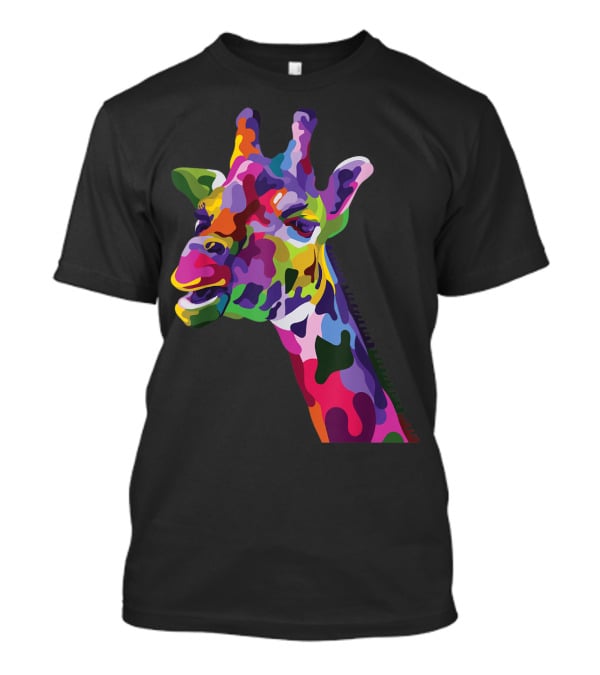 Giraffe Support Colorful Psychedelic T-Shirt