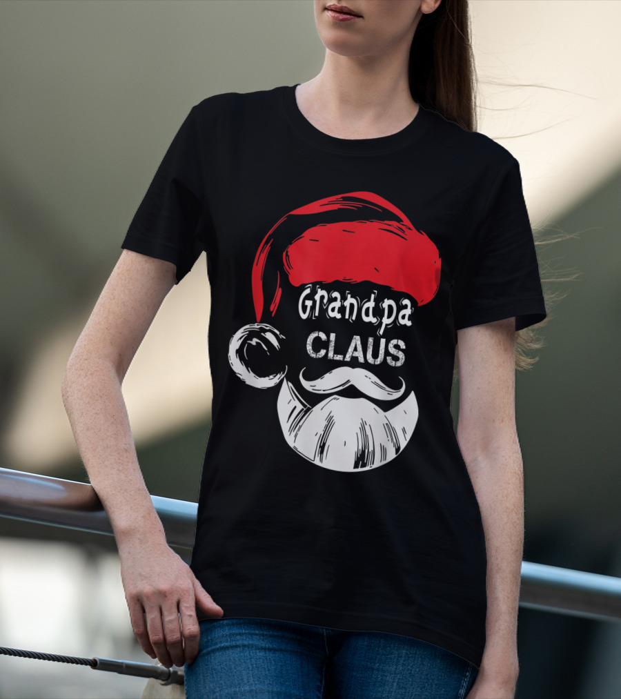 Grandpa Claus Christmas Grandpa Santa Beard Hat T-Shirt