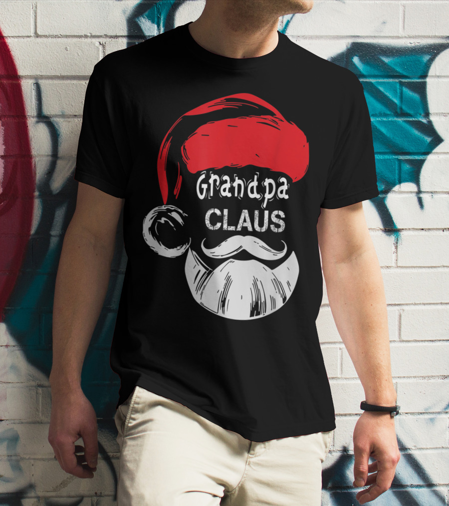 Grandpa Claus Christmas Grandpa Santa Beard Hat T-Shirt