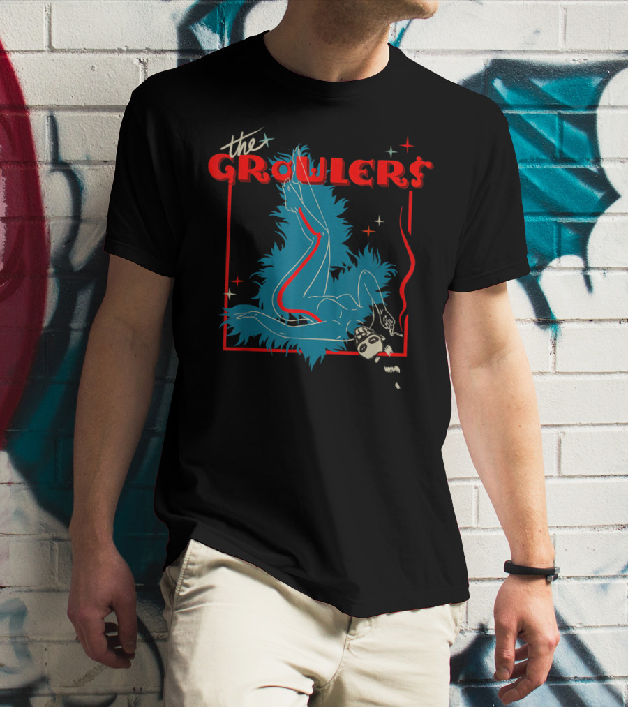 The Growlers Vintage Pop Music Art With Retro Figure And Star Accents T-Shirt