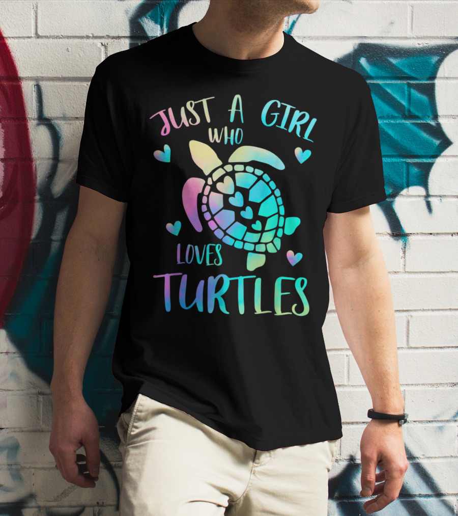 Just A Girl Who Loves Turtles Pastel Watercolor Turtle T-Shirt