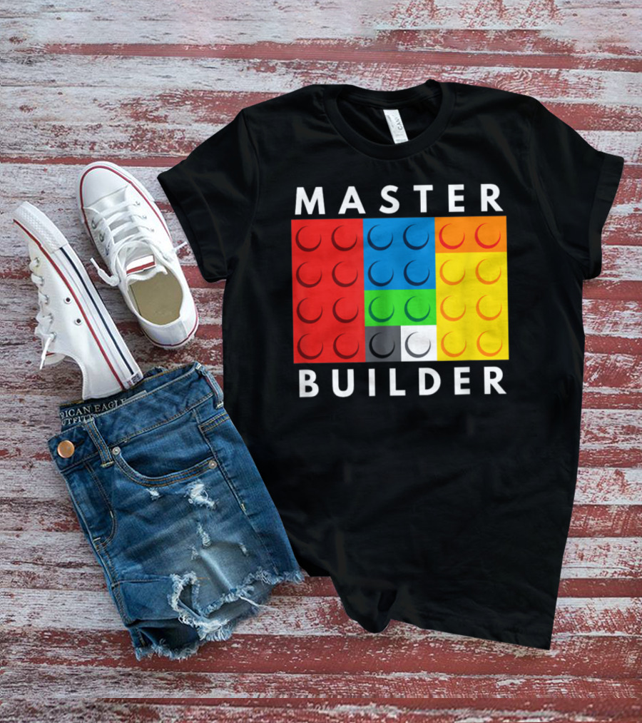 Master Builder Building Blocks Colorful Brick T-Shirt