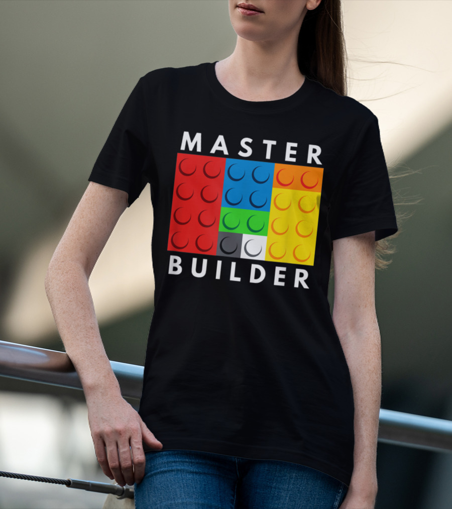 Master Builder Building Blocks Colorful Brick T-Shirt