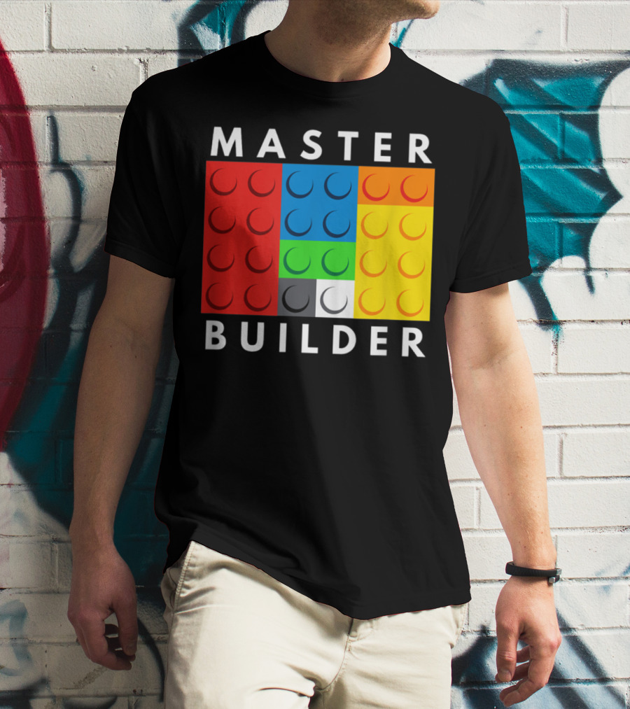 Master Builder Building Blocks Colorful Brick T-Shirt