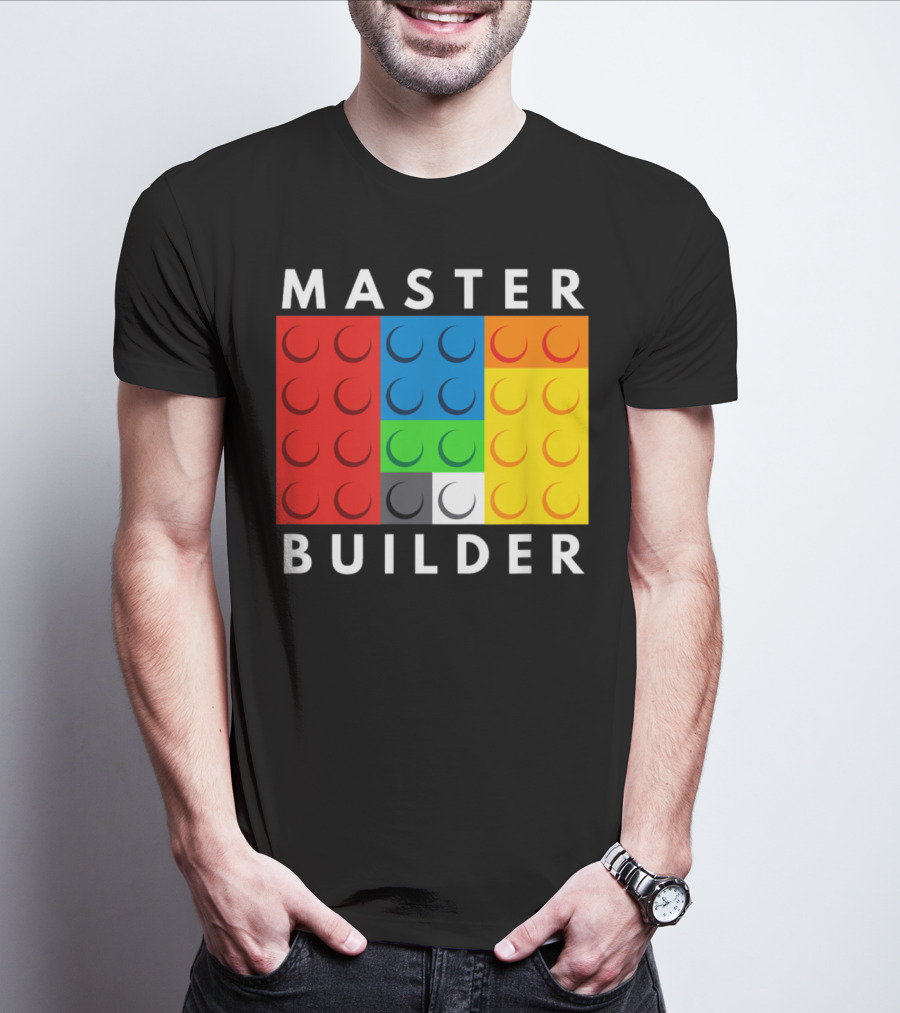 Master Builder Building Blocks Colorful Brick T-Shirt
