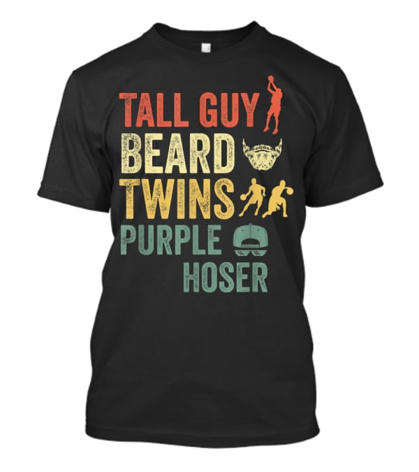 Perfect Dude Tall Guy Beard Twins Purple Hoser Basketball Cap T-Shirt