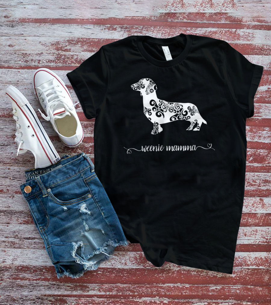 Weenie Mamma Dachshund Mom Weiner Dog Her Swirl T-Shirt