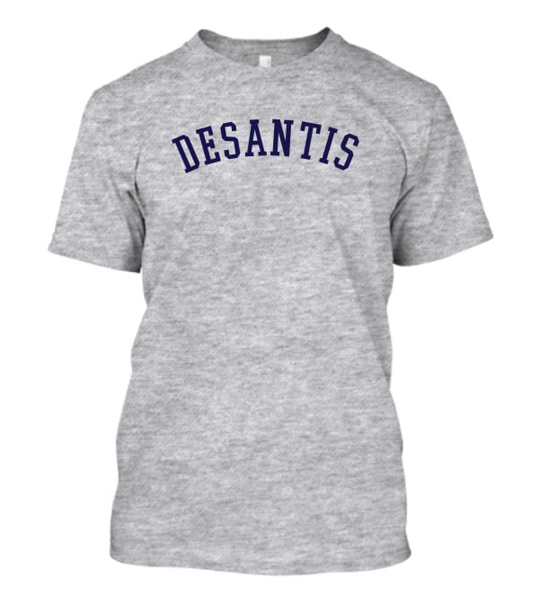 DeSantis Gray Cotton Block Text T-Shirt