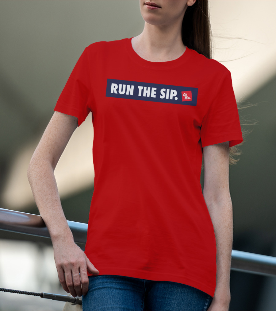 Ole Miss Run The Sip Bold Red T-Shirt
