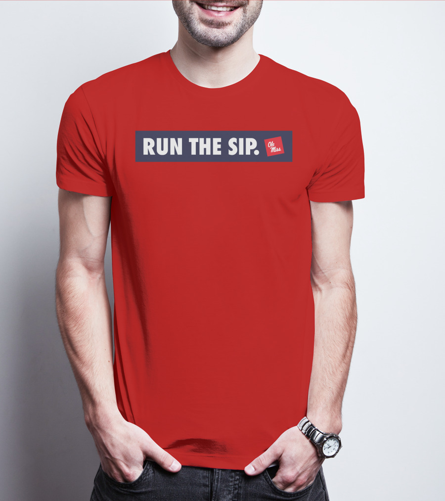 Ole Miss Run The Sip Bold Red T-Shirt