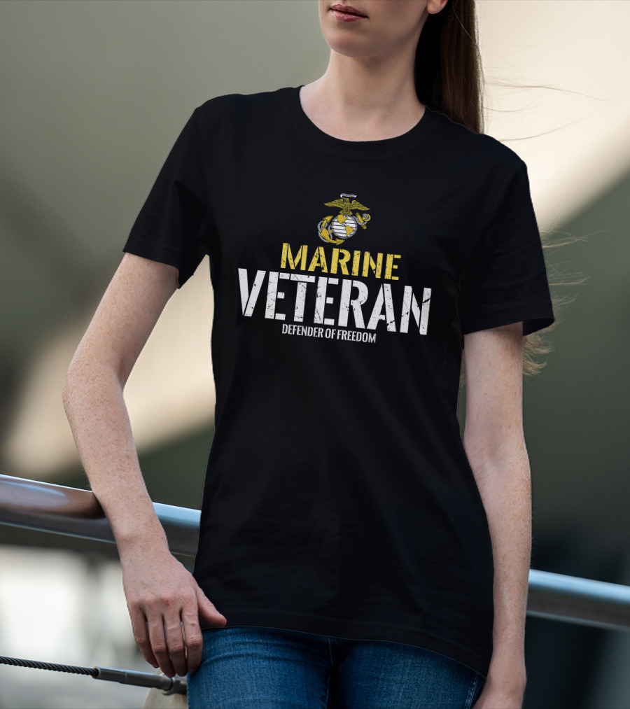Marine Veteran Defender Of Freedom T-Shirt