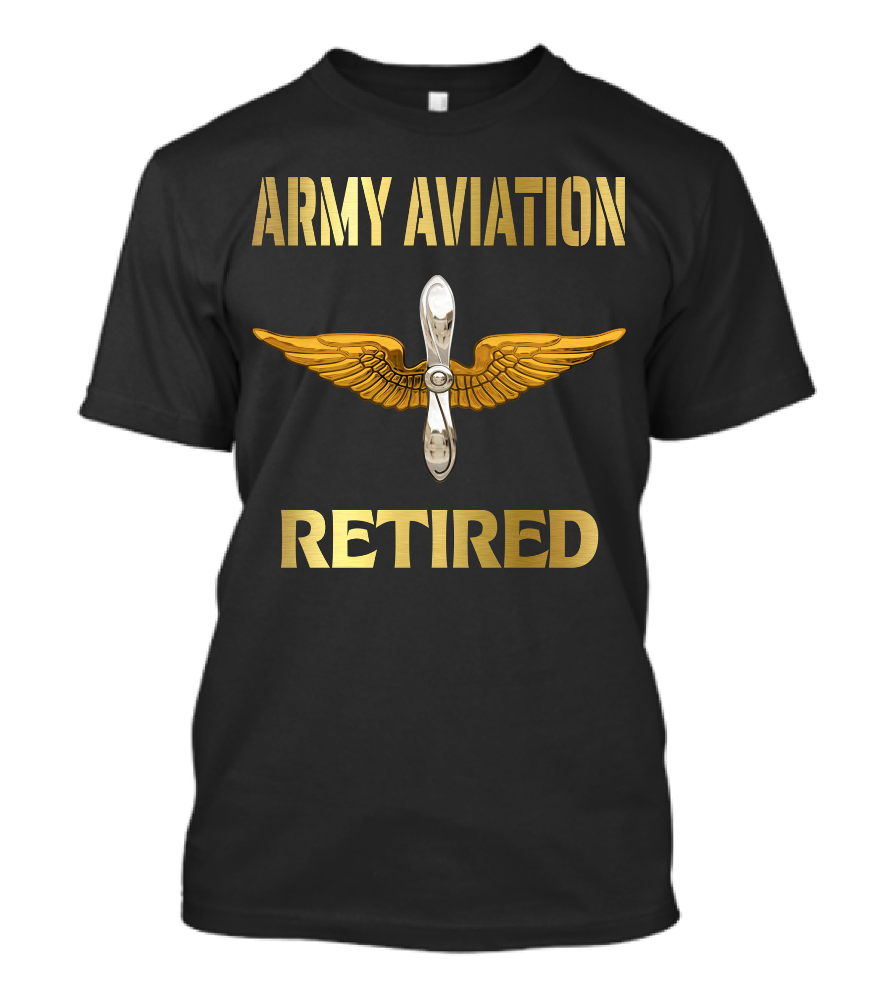 Army Aviation Retired Propeller Wings T-Shirt