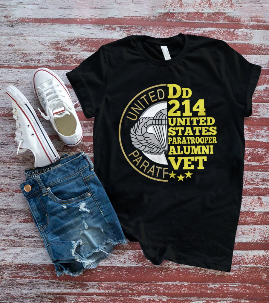 Dd 214 United States Paratrooper Alumni Vet Stars T-Shirt