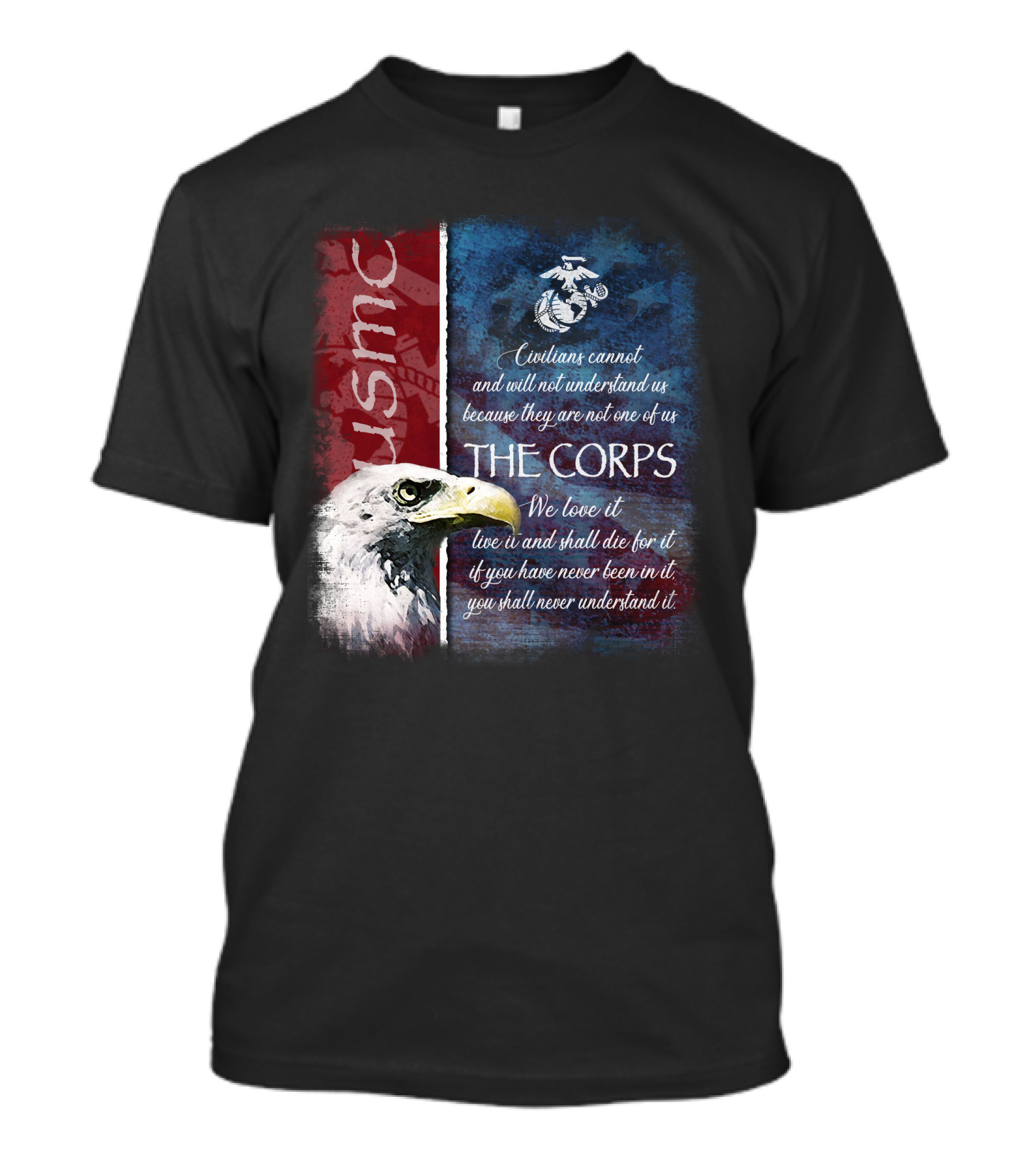 Usmc Marines The Corps Eagle Quote Semper Fidelis T-Shirt
