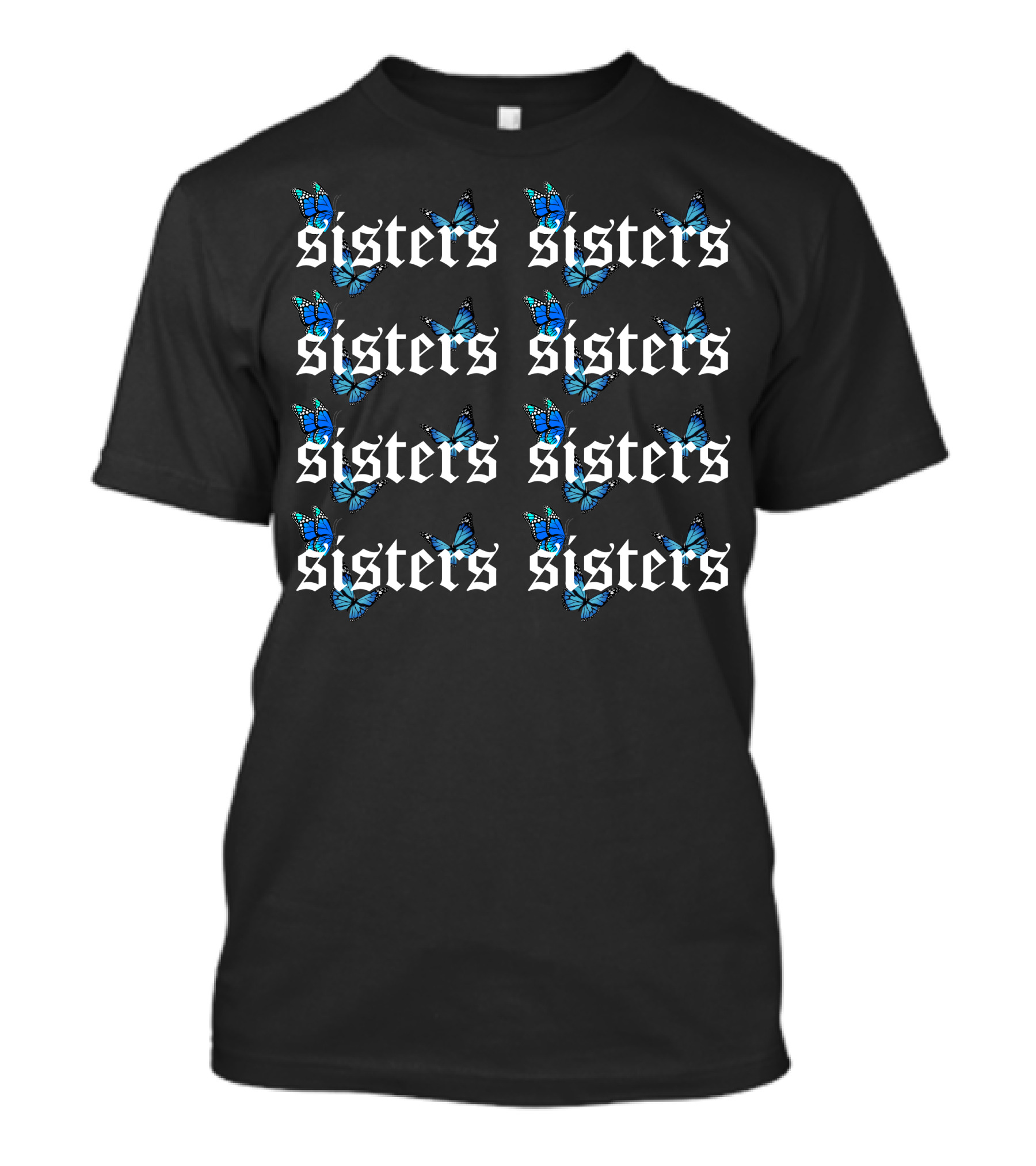 Sisters Blue Butterfly Pattern James Charles T-Shirt