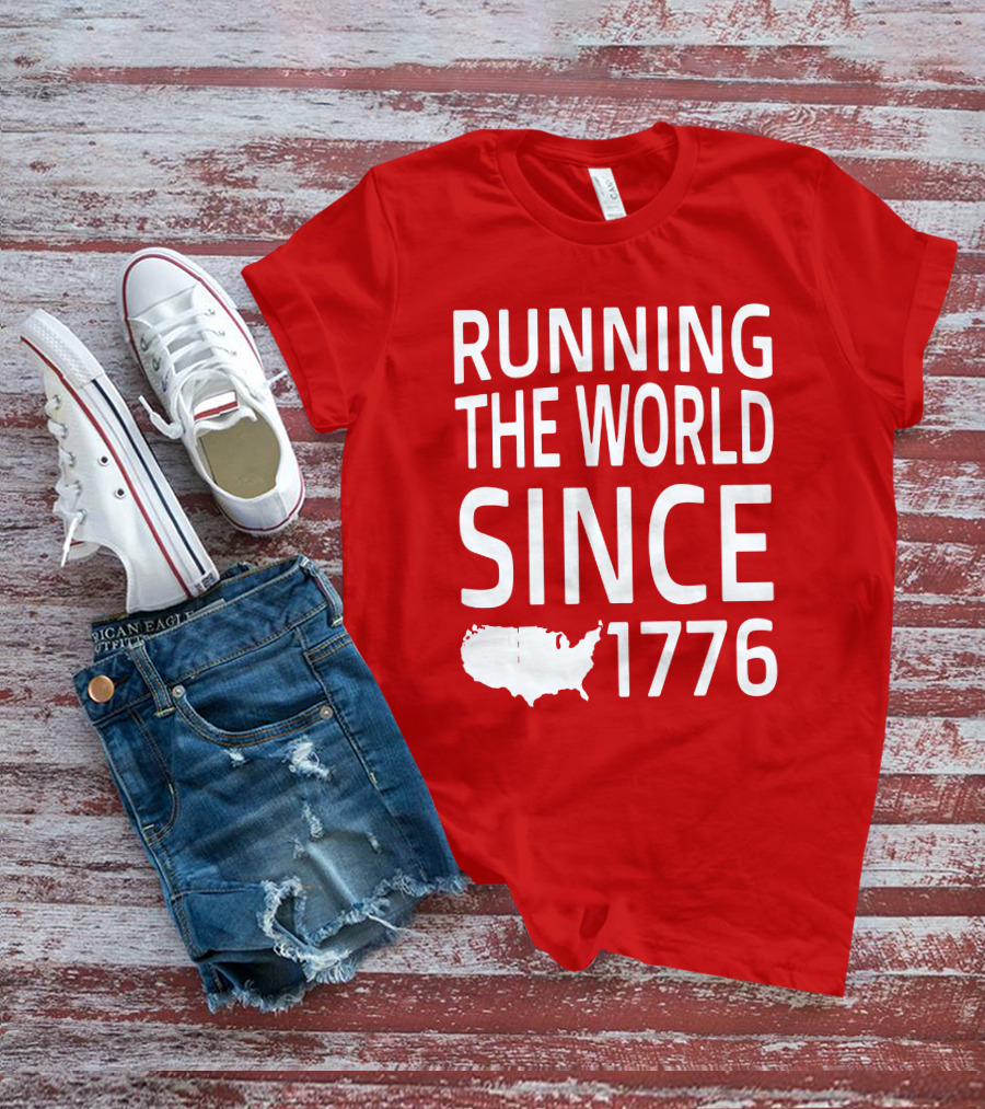 Running The World Since 1776 USA Map T-Shirt