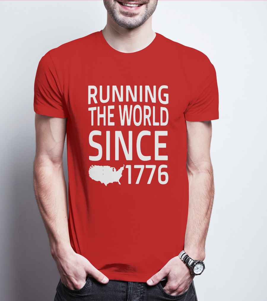 Running The World Since 1776 USA Map T-Shirt