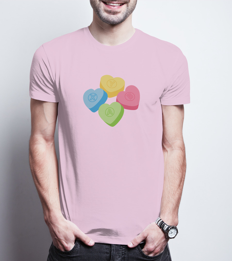 Valentine's Candy Hearts X Y A B T-Shirt