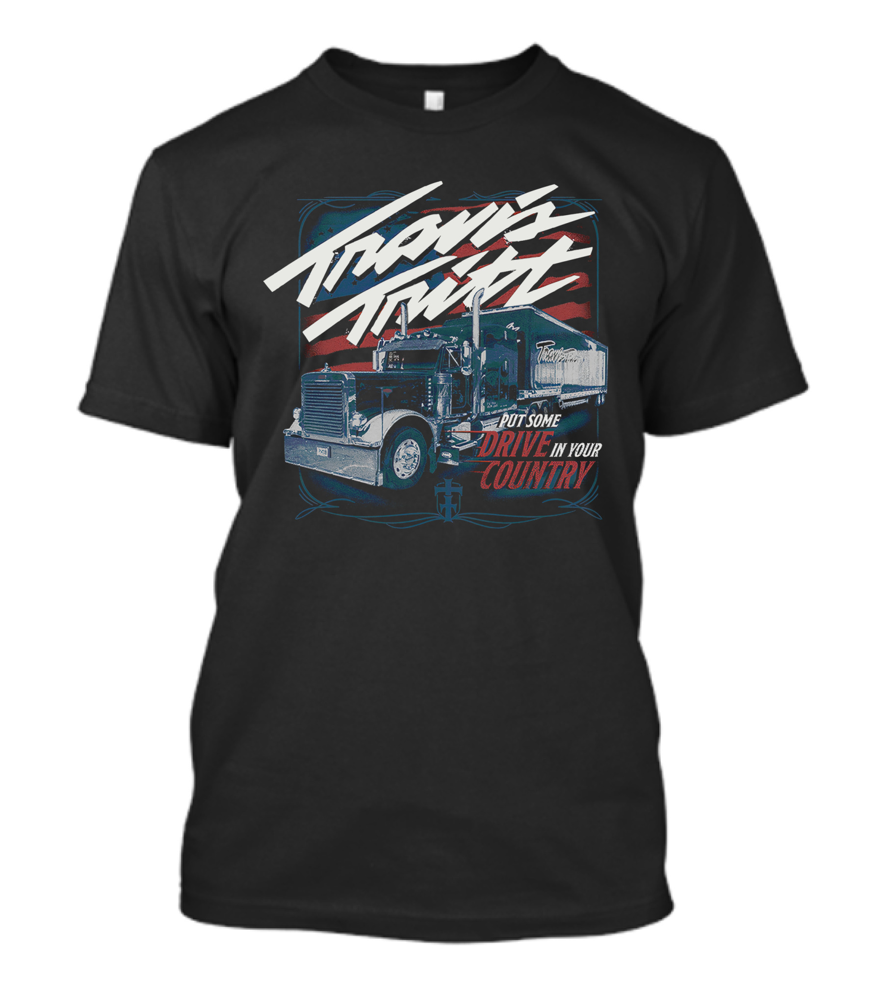 Travis Tritt Put Some Drive In Your Country Truck With American Flag Background T-Shirt