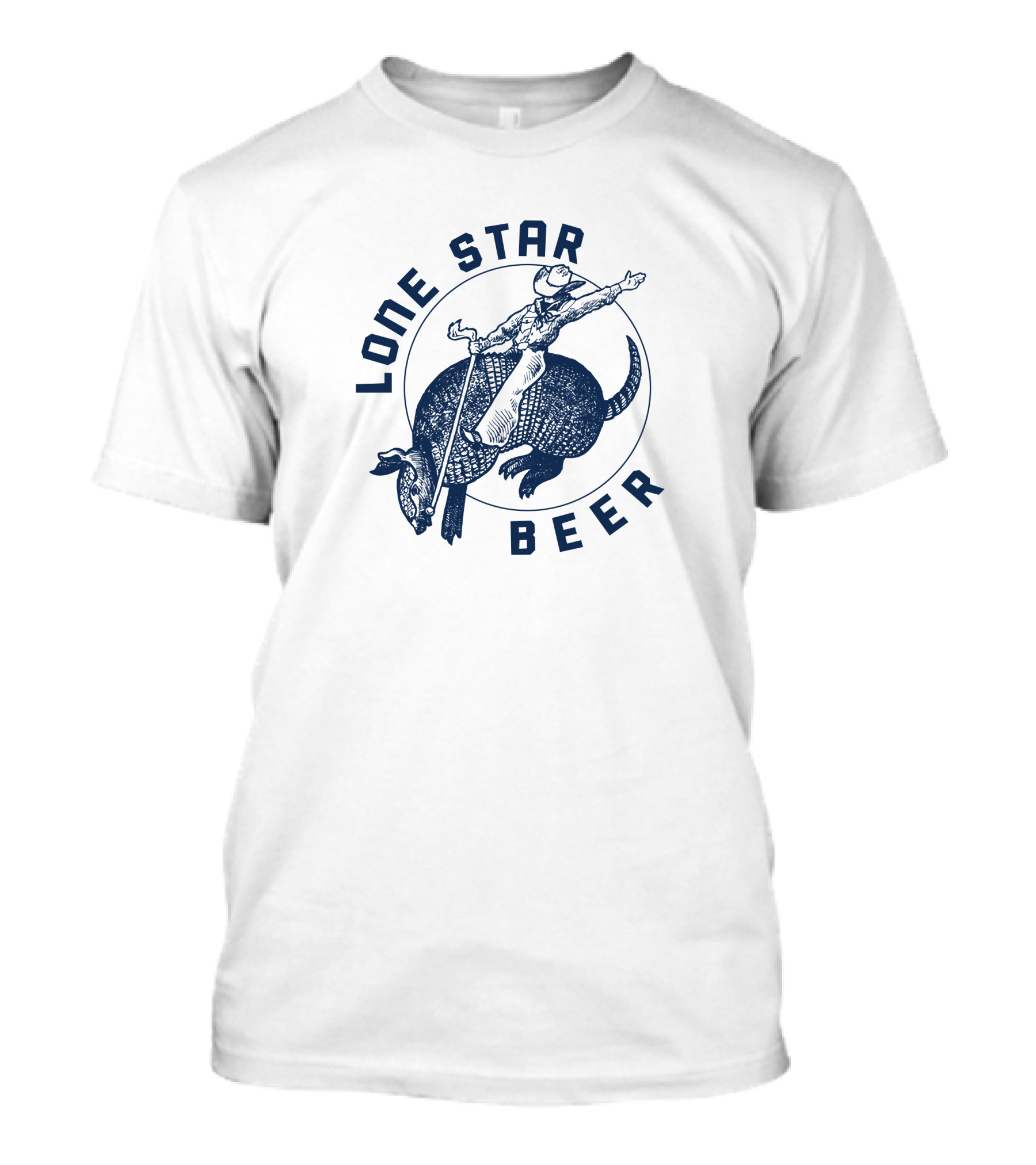 Lone Star Beer Cowboy Riding Armadillo T-Shirt