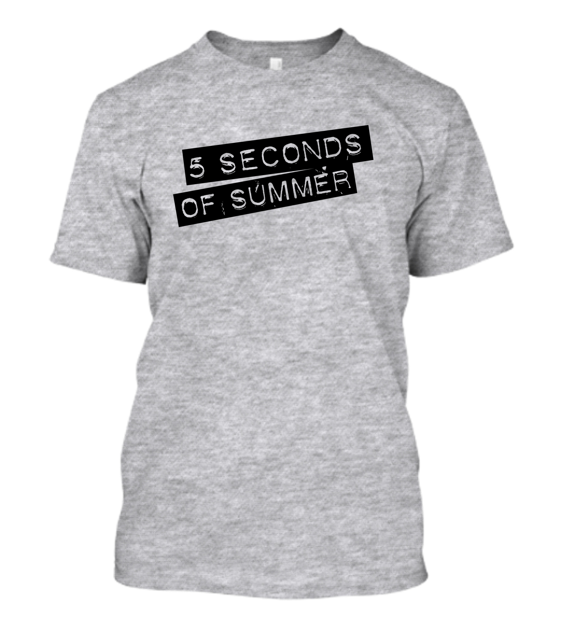 5 Seconds Of Summer Draped Black Text On Grey Background T-Shirt
