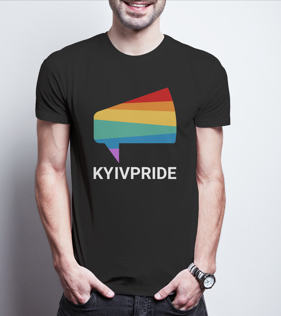 Kyiv Pride Rainbow Megaphone Shirleene Robinson T-Shirt
