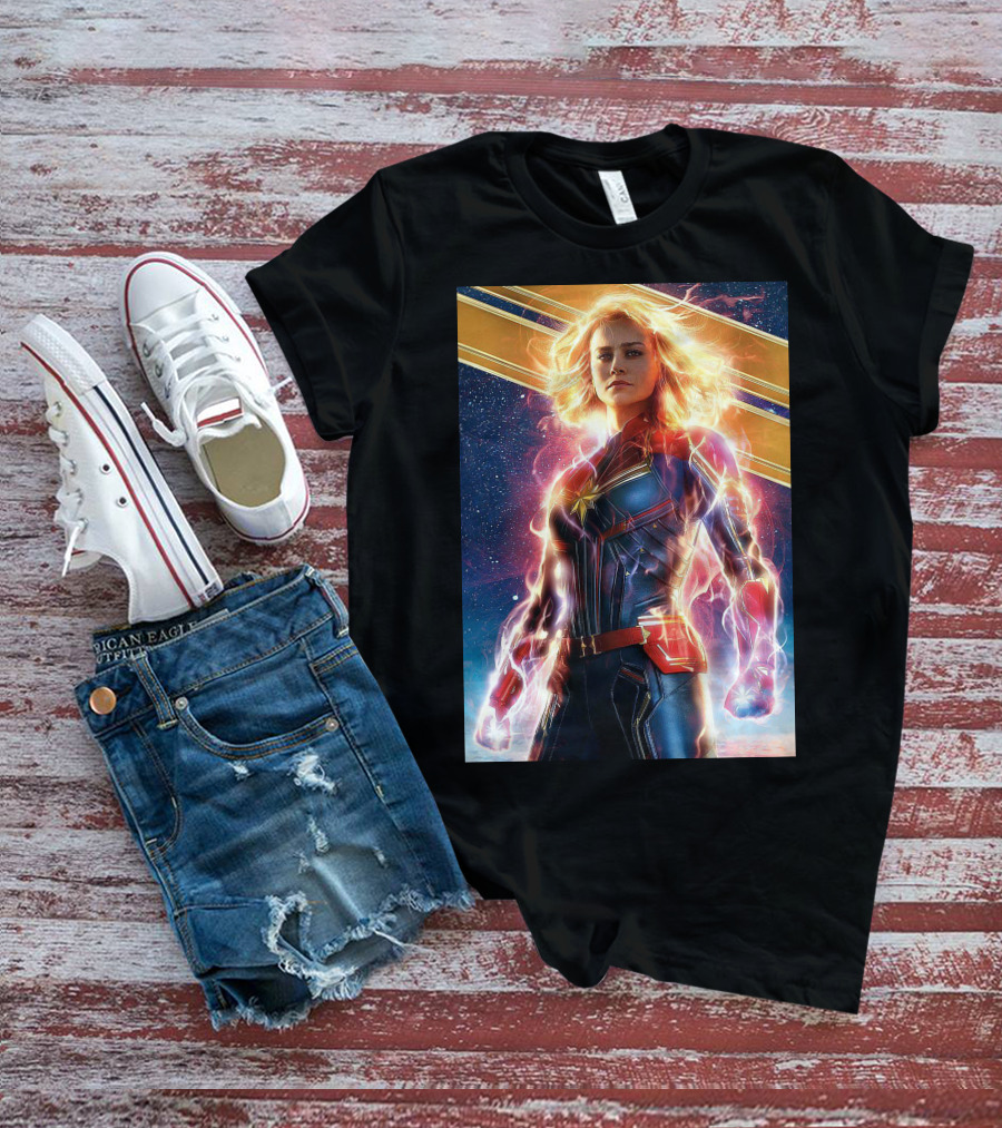 Captain Marvel Shining Heroic Power Cosmic Energy T-Shirt