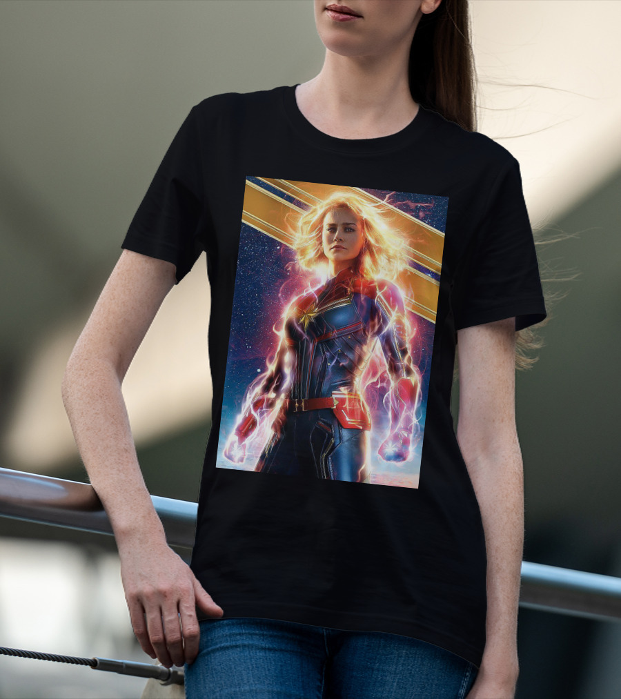 Captain Marvel Shining Heroic Power Cosmic Energy T-Shirt