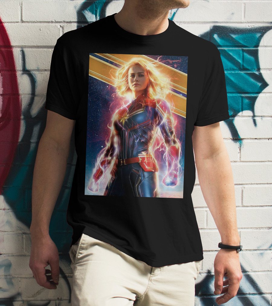 Captain Marvel Shining Heroic Power Cosmic Energy T-Shirt