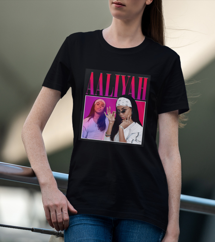 Aaliyah Pink And Red Gradient Bandana T-Shirt