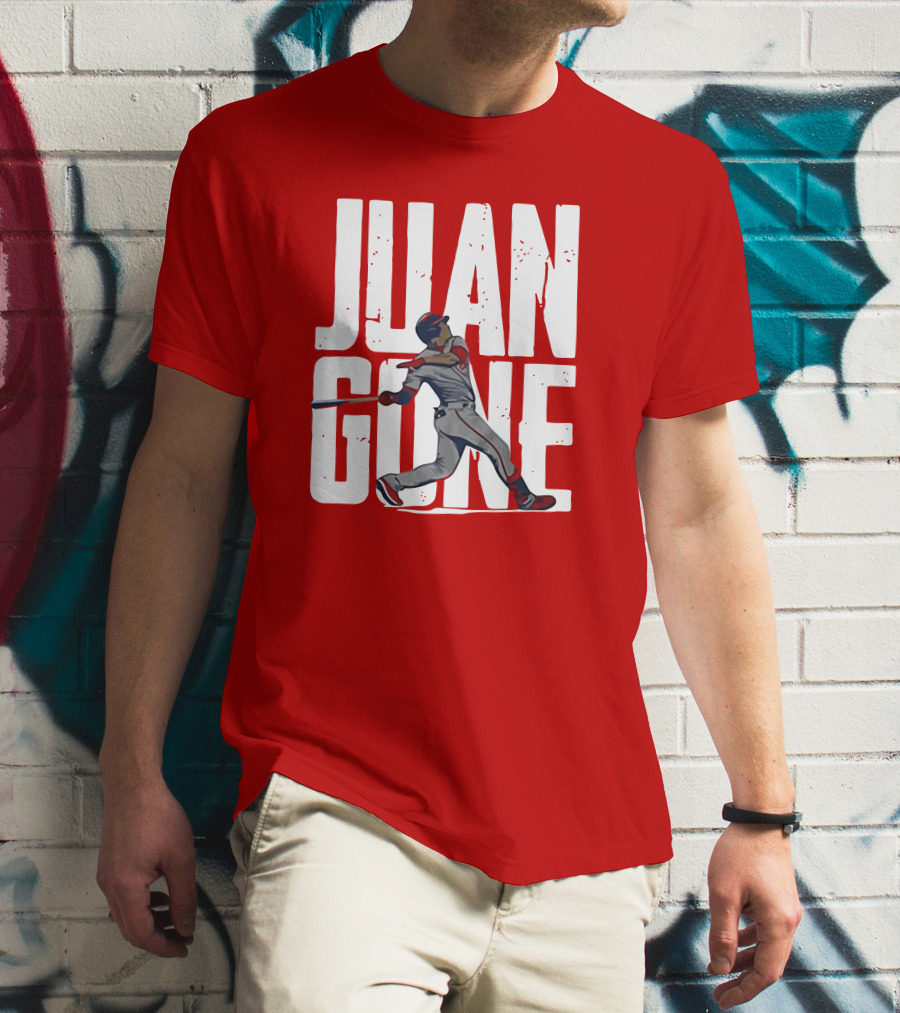 Juan Gone Baseball Player Silhouette Swinging Bat T-Shirt