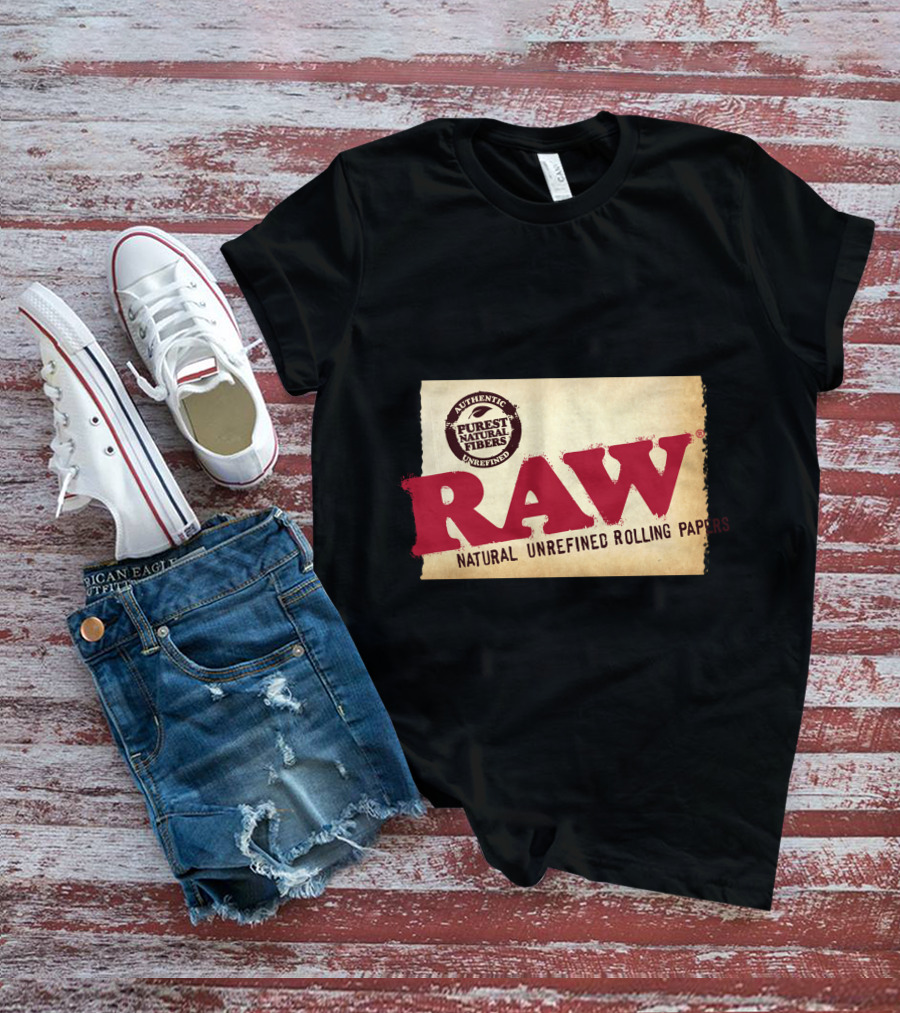 RAW Natural Unrefined Rolling Papers Authentic Purest Natural Fibers T-Shirt