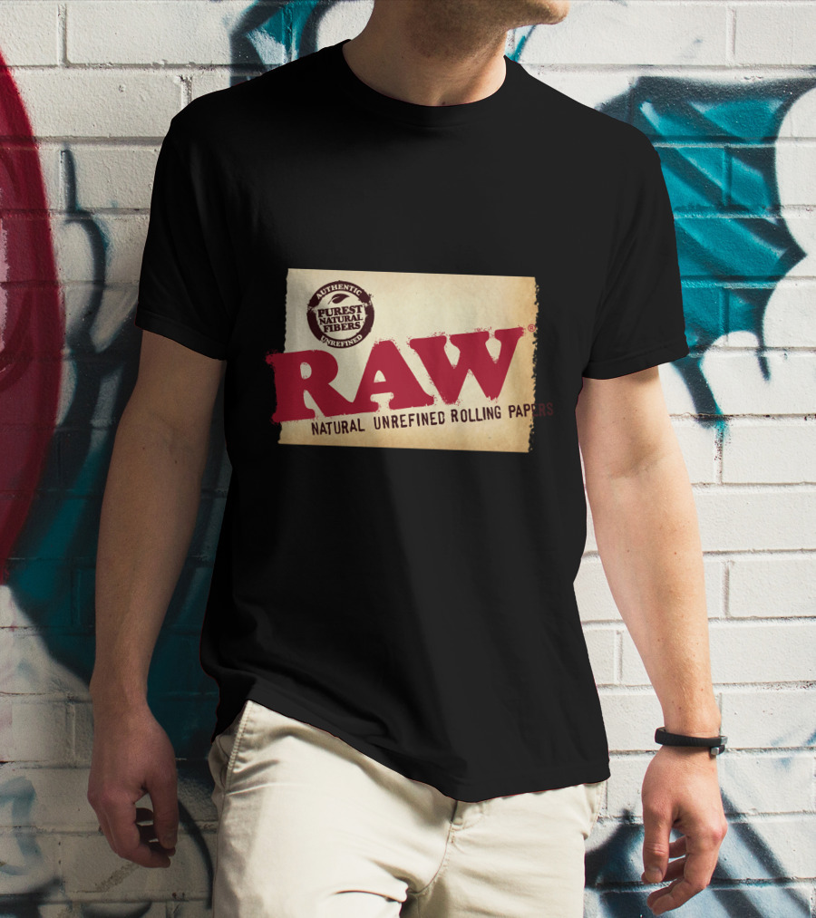RAW Natural Unrefined Rolling Papers Authentic Purest Natural Fibers T-Shirt
