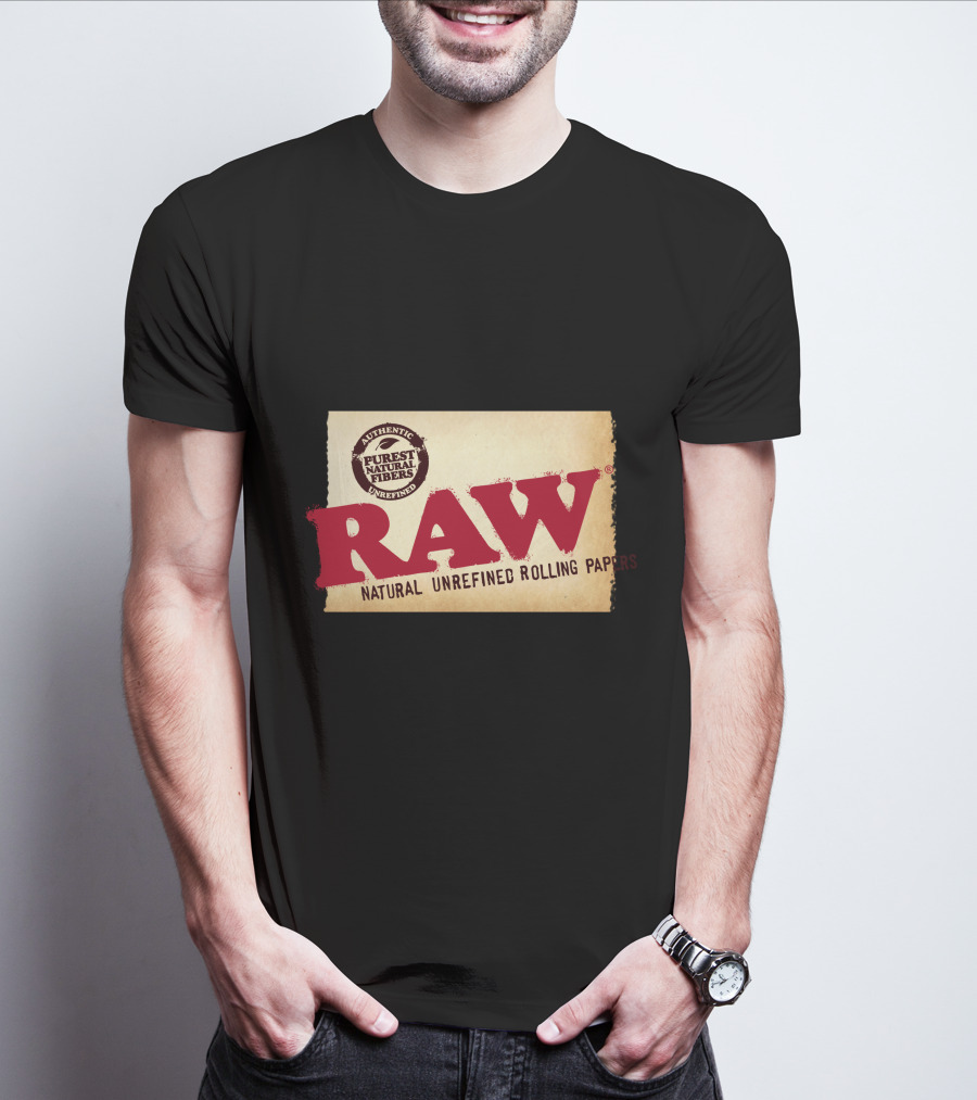 RAW Natural Unrefined Rolling Papers Authentic Purest Natural Fibers T-Shirt