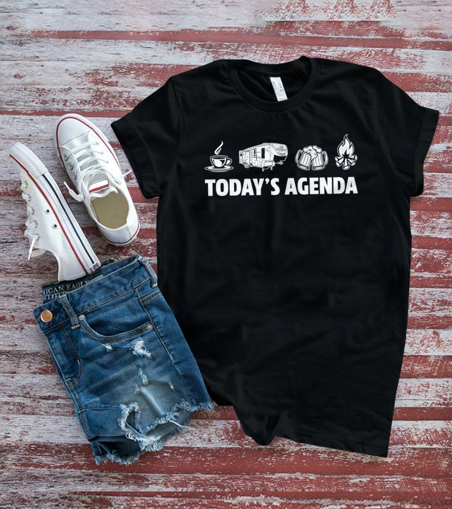 Today's Agenda Heartland Gateway 3650BH Camping Coffee Beer Campfire T-Shirt