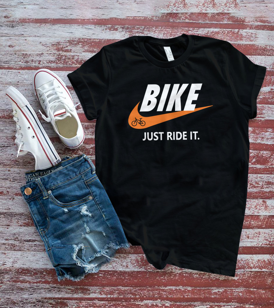 BIKE Just Ride It Swoosh Iconic Cycling T-Shirt