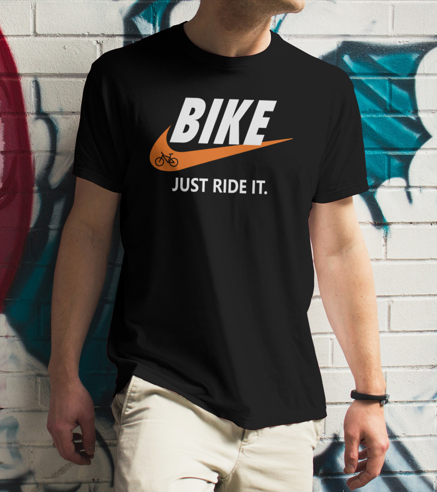 BIKE Just Ride It Swoosh Iconic Cycling T-Shirt