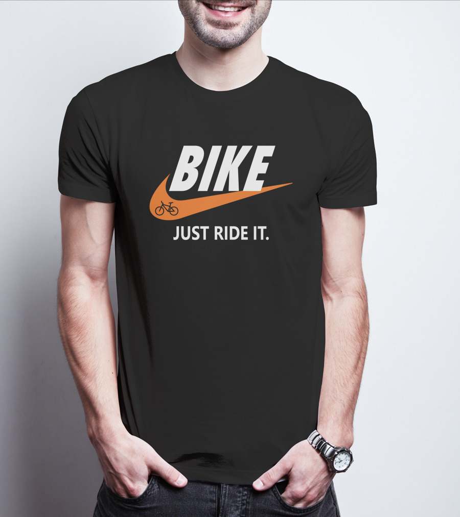 BIKE Just Ride It Swoosh Iconic Cycling T-Shirt